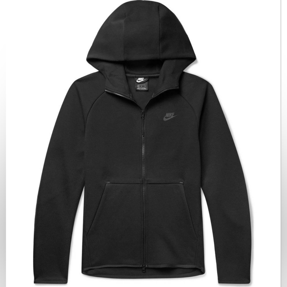 Nike - Sportswear Cotton-Blend Tech-Fleece Zip-Up Hoodie - Black - Picture 2 of 11